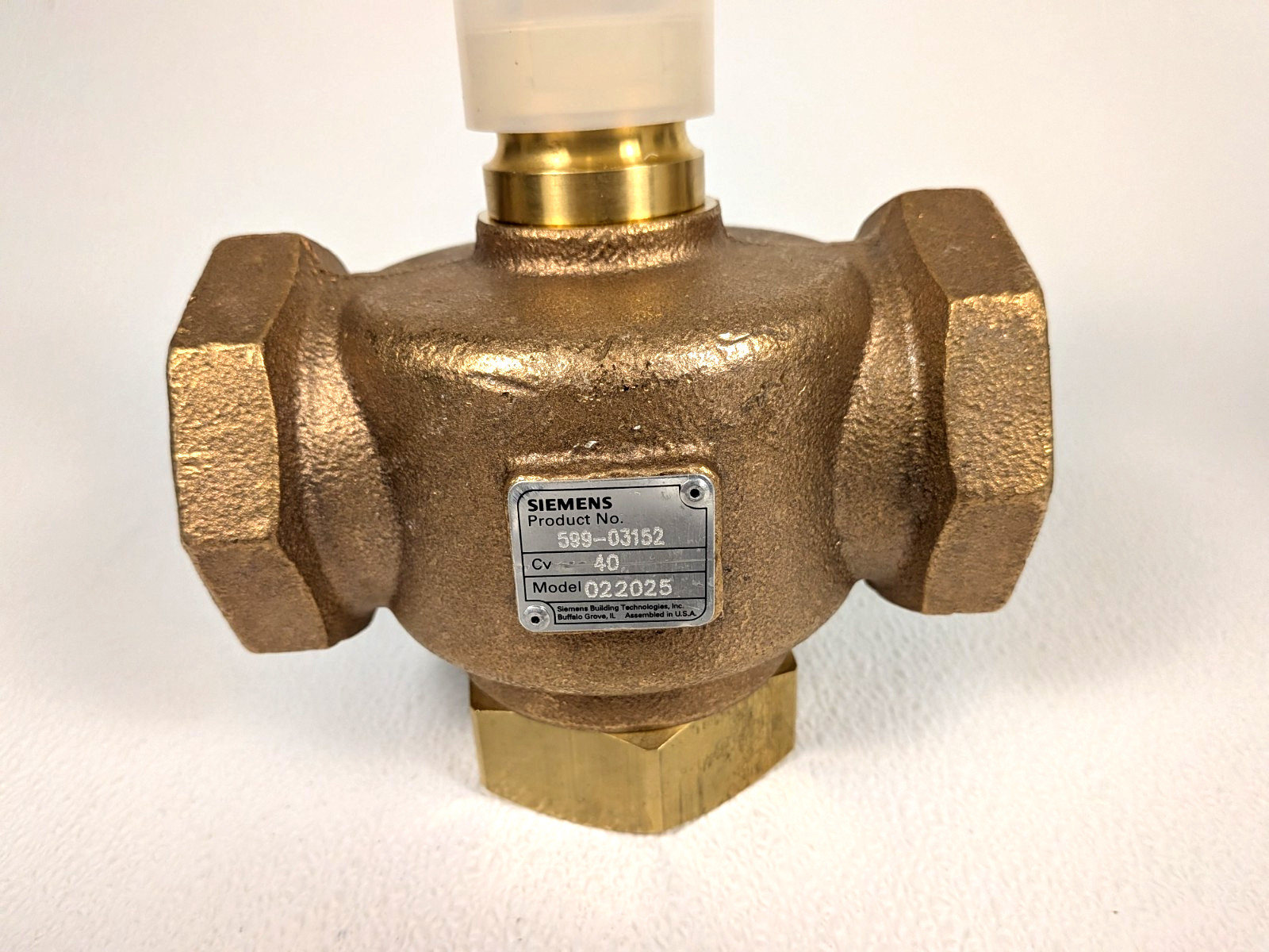 SIEMENS FLOWRITE 599 SERIES VALVE 599-03152 2″ 3-W MIX FxF CV=40 SS