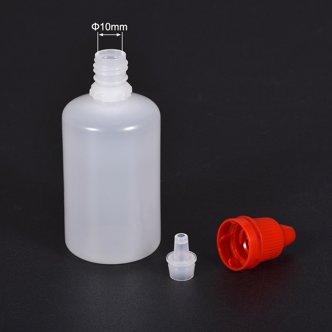 2Pack Plastic Bottles 50ml/1.7 oz Liquid White/Red