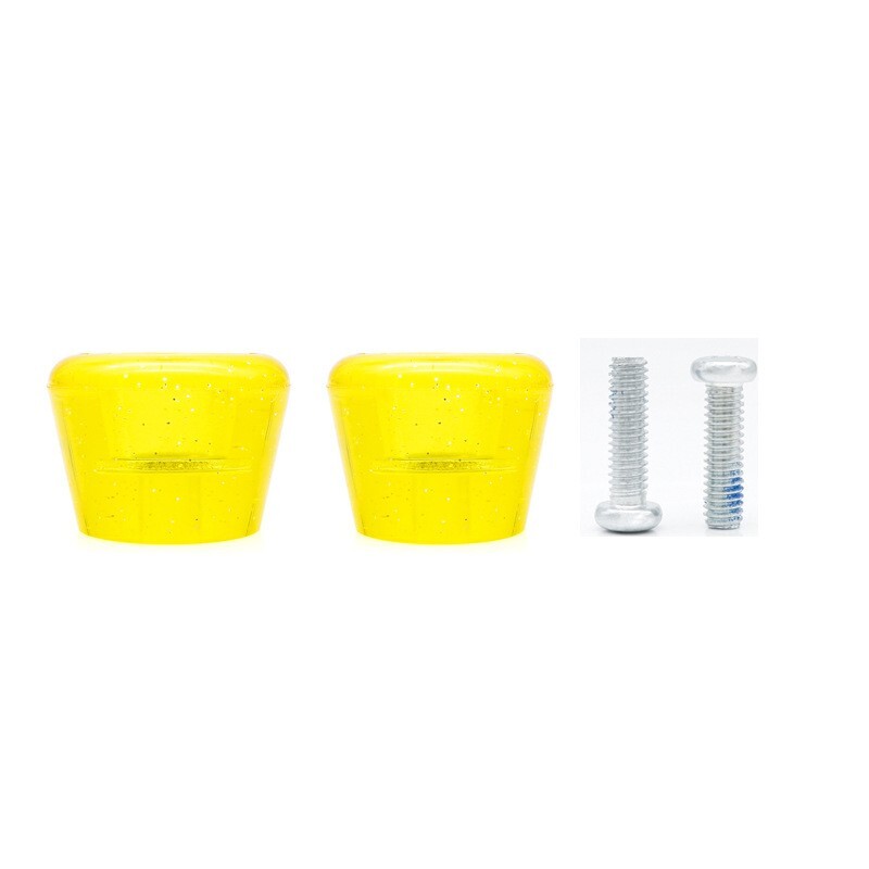 82A Roller Skate Toe Stops Rubber Brake Stoppers Block Set, Clear Yellow