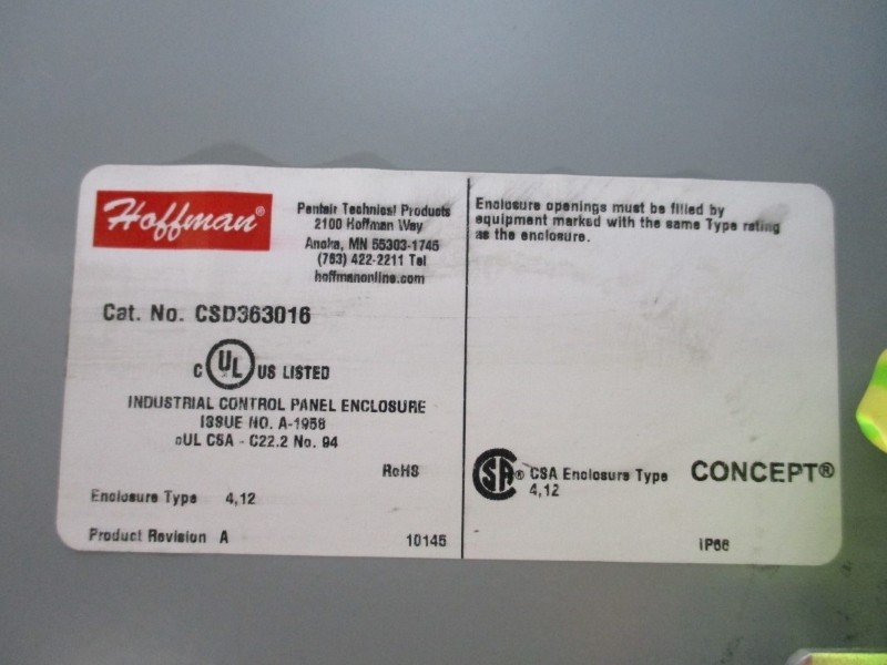 CHROMALOX 4133-03100 480V 150A W/ HOFFMANN CSD363016 NSMP