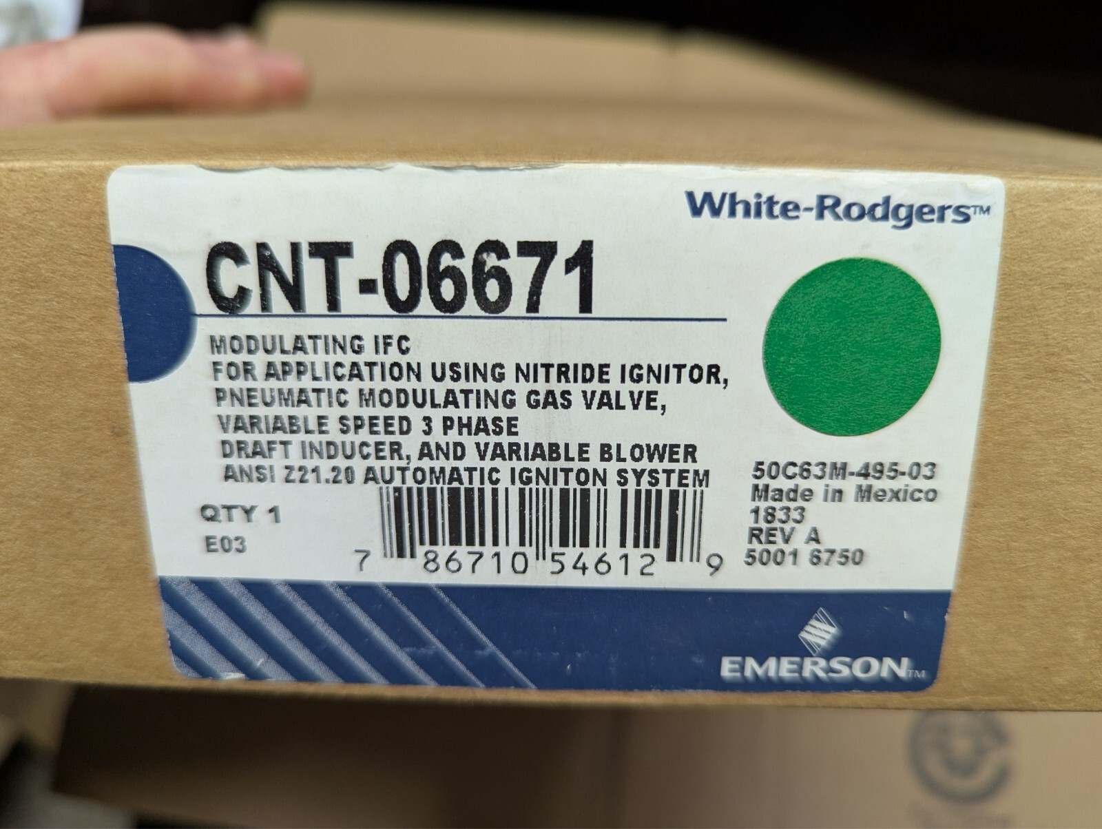 Trane CNT06671 CONTROL INTEGRATED FURNACE CONTROL (MODULATING) 50C63M-495-03