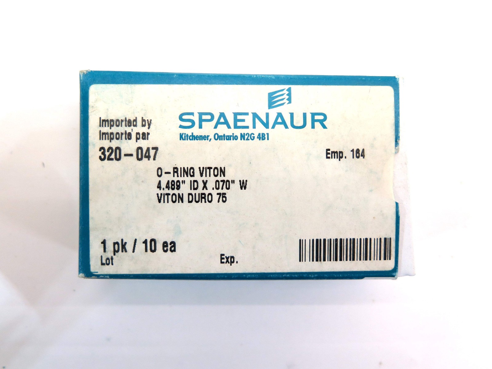 Spaenaur 320-047 O-Ring Viton Duro75 4.489″ ID X .070″ W. Lot of 10