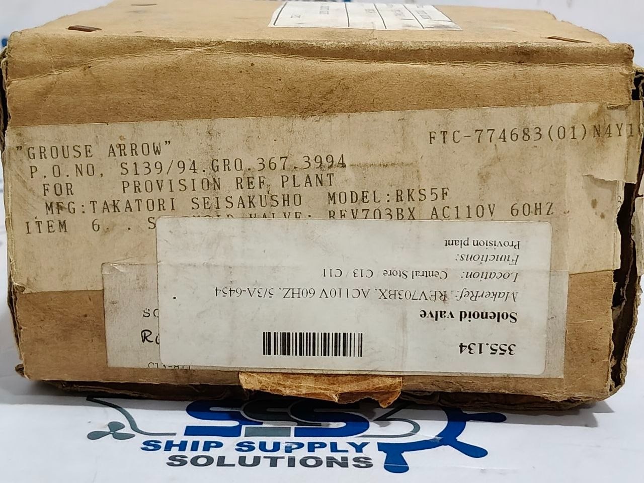 Saginomiya REV-703BXF Solenoid Valve Flon AC100V 50/60Hz 30kg f/cm² 25kg f/cm²