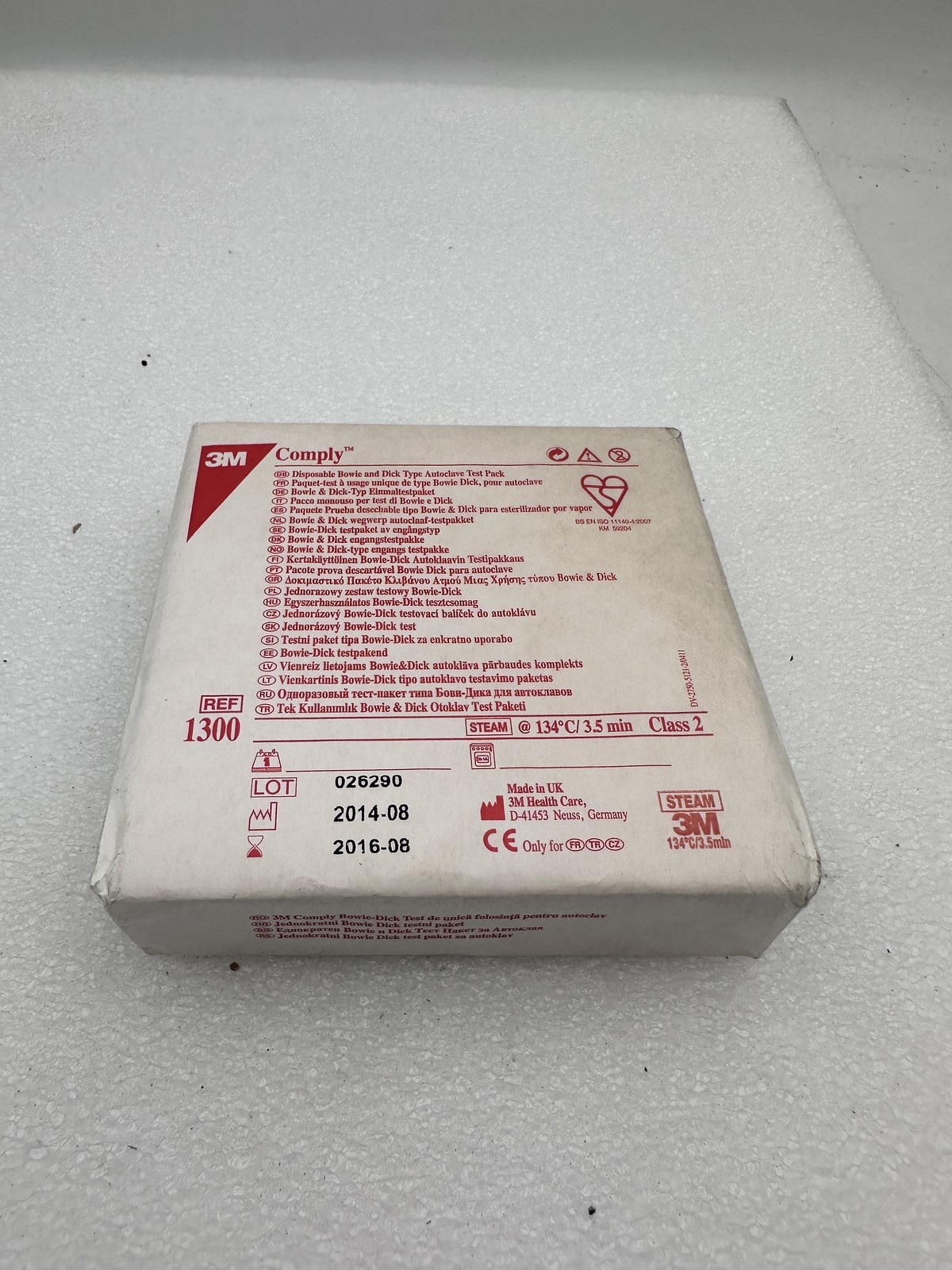3M 1300 Test Pack Bowie Dick Autoclave ( 2016-08 date )