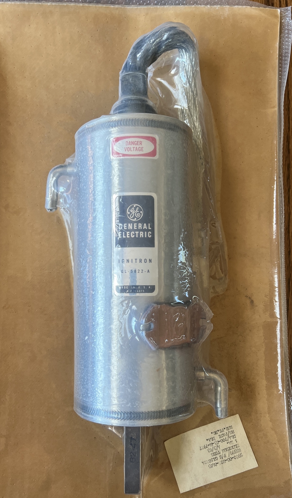 GE GL-5822-A Ignitron ATER-COOLED, STEEL-JACKETED, MERCURY-POOL-CATHODETYPE USA