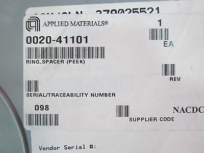 Applied Materials (AMAT) 0020-41101 Ring, Spacer (PEEK)