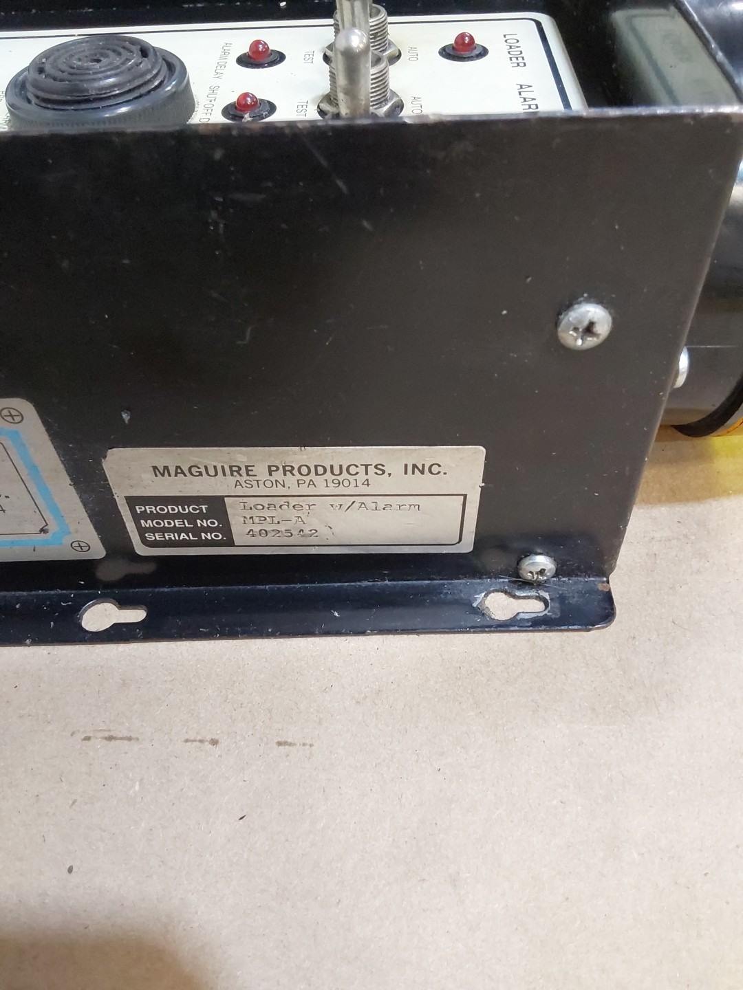 MAGUIRE Loader Control Box w/ Alarm MPL-A Used #69726