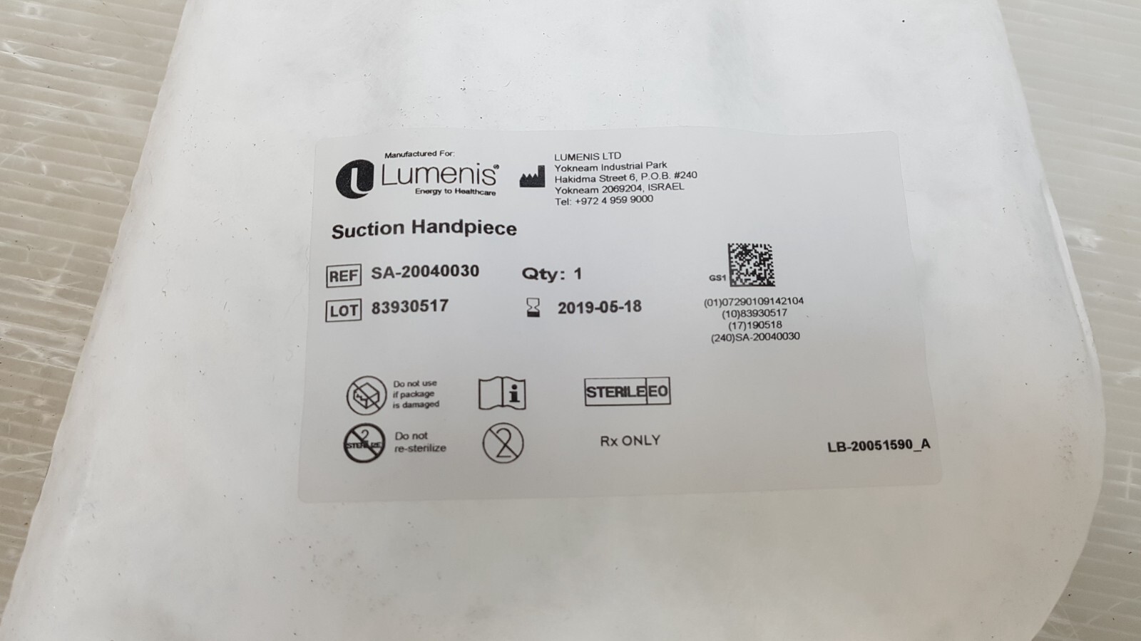 LUMENIS SUCTION HANDPIECE AC-20040030 (2pcs)