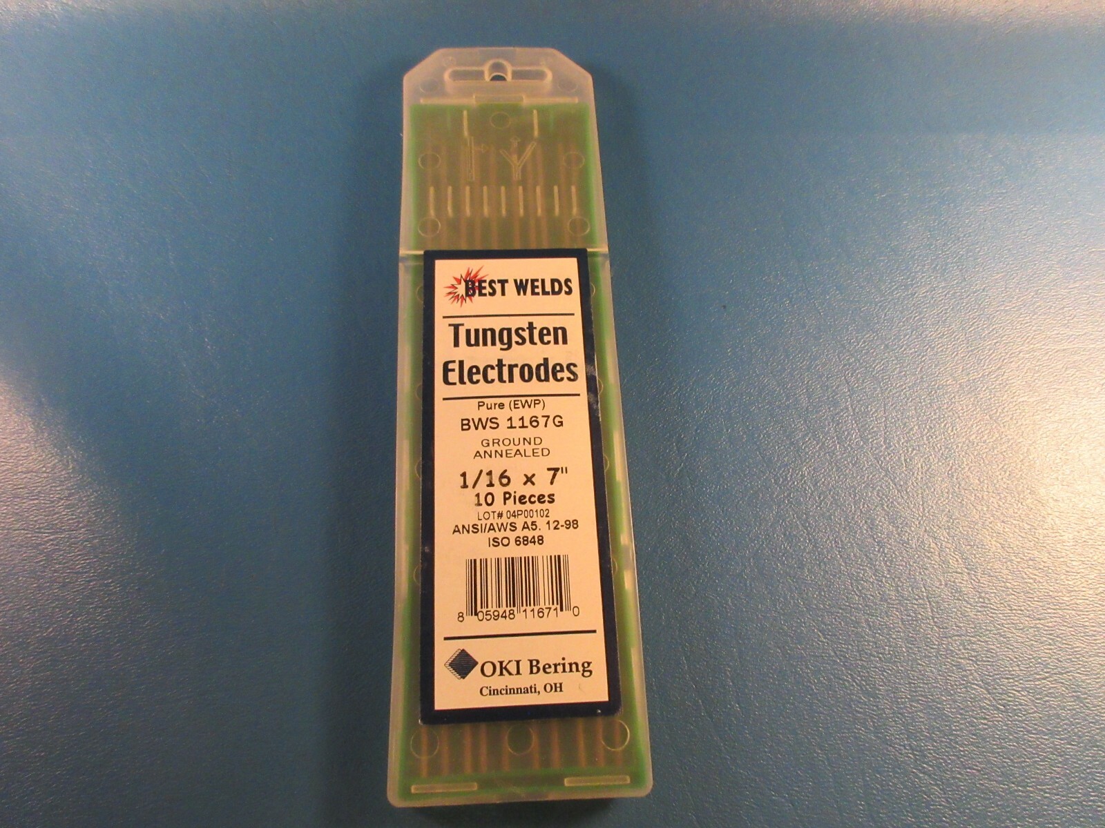 Package of 10 Best Welds 1/16 x 7″, BWS1167G, Tungsten Electrodes