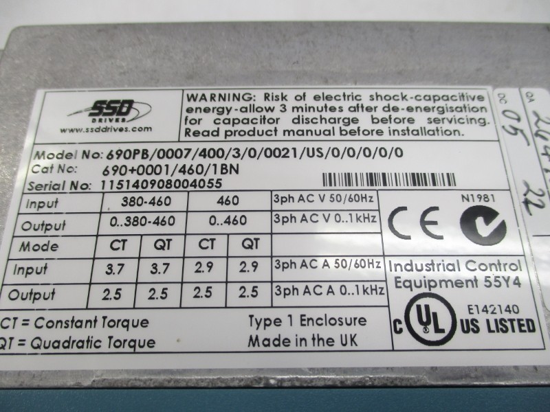 SSD DRIVES 690PB/0007/400/3/0/0021/US/0/0/0/0/0 690+0001/460/1BN 380-460VAC