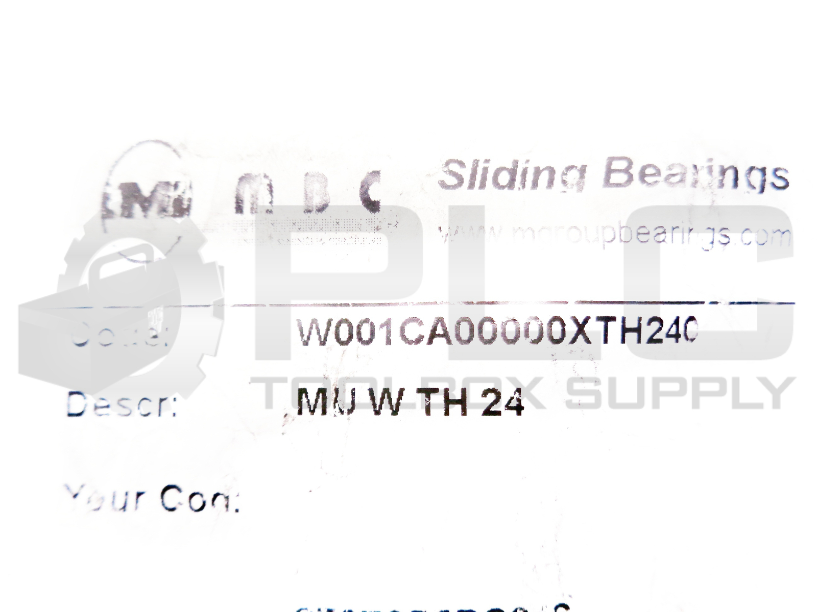 NEW MBC MU W TH 24 SLIDING BEARINGS FLAST WASHER 2 5/8″ QTY. 10