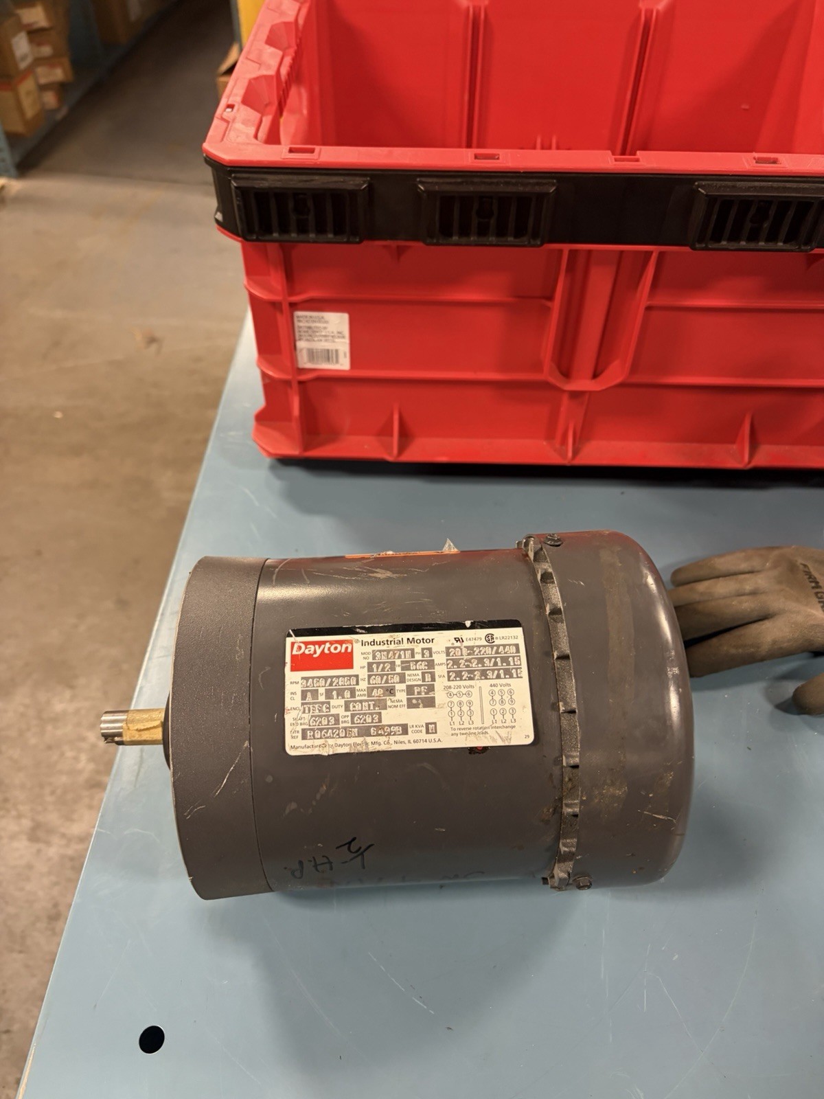 NEW NO BOX Dayton 3N471N Industrial Motor 3450/2850 RPM 1/2HP