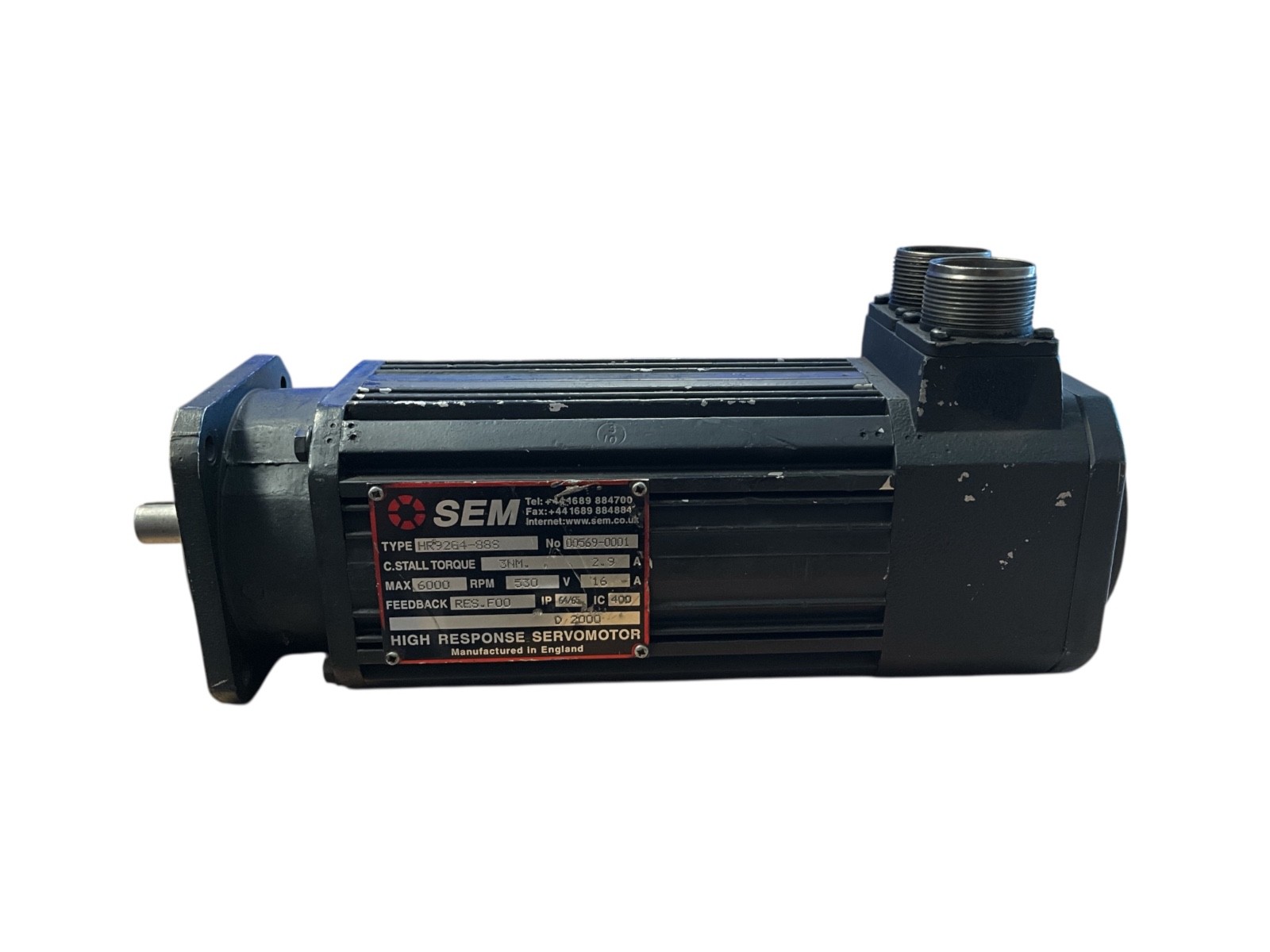 SEM HR92G4-88S High Response AC Servo Motor 6000 RPM 3Nm Resolver Feedback 530V