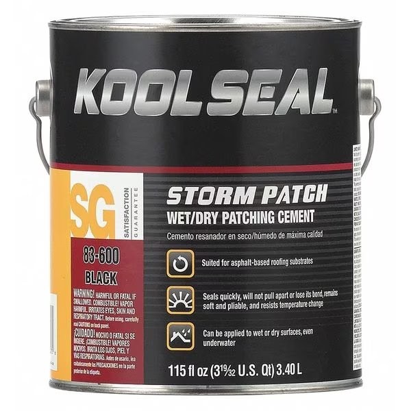 Kool Seal Roof Repair, 1 gal, Can, Black