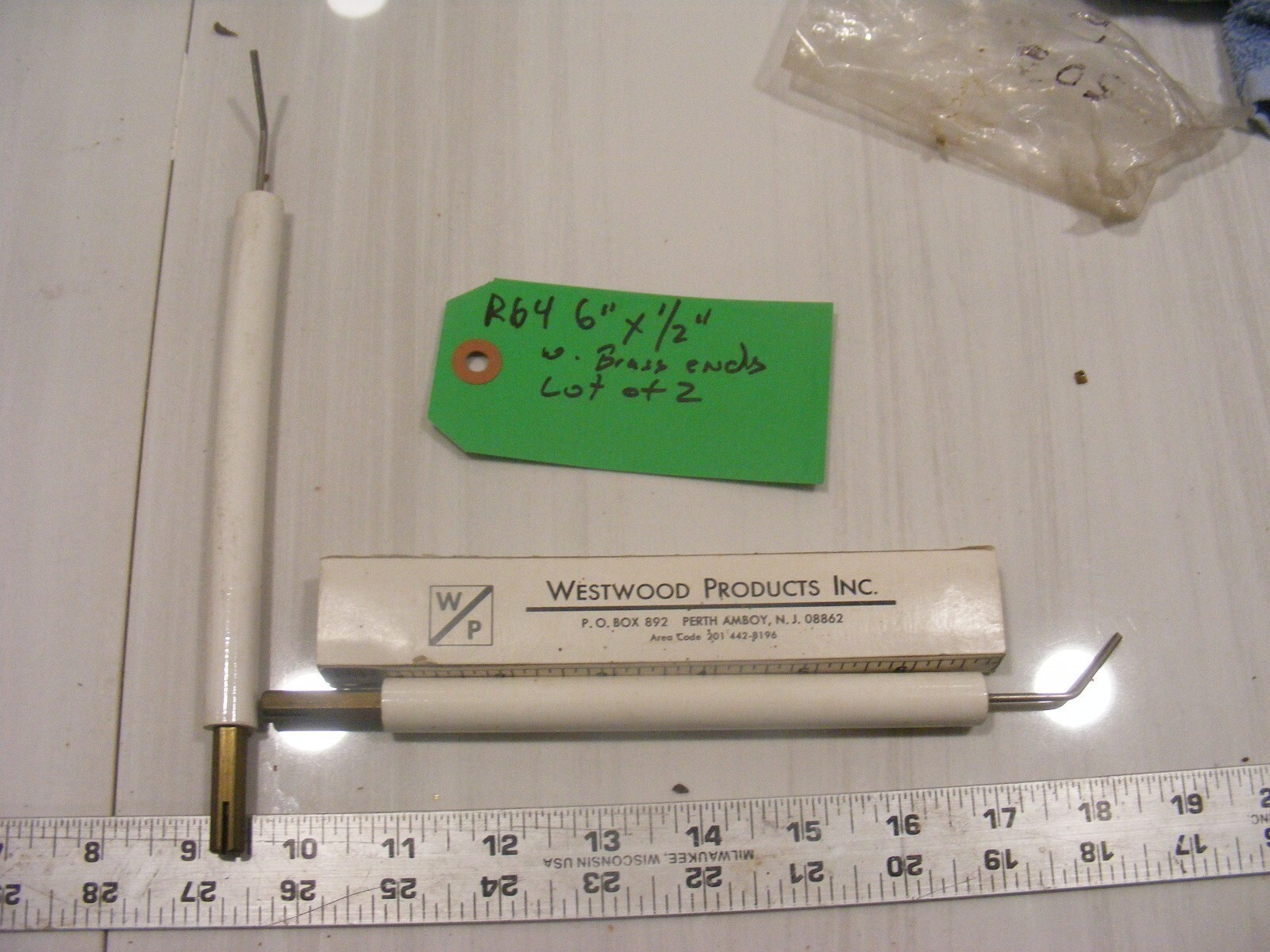 Westwood OIL BURNER IGNITER ELECTRODES 6″ Long x 1/2″ dia Brass ends Lot of 2