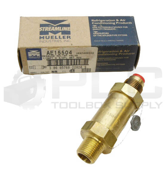 NEW MUELLER A-15504 PRESSURE RELIEF VALVE 1/2″ MPT 5/8″ FL AE15504