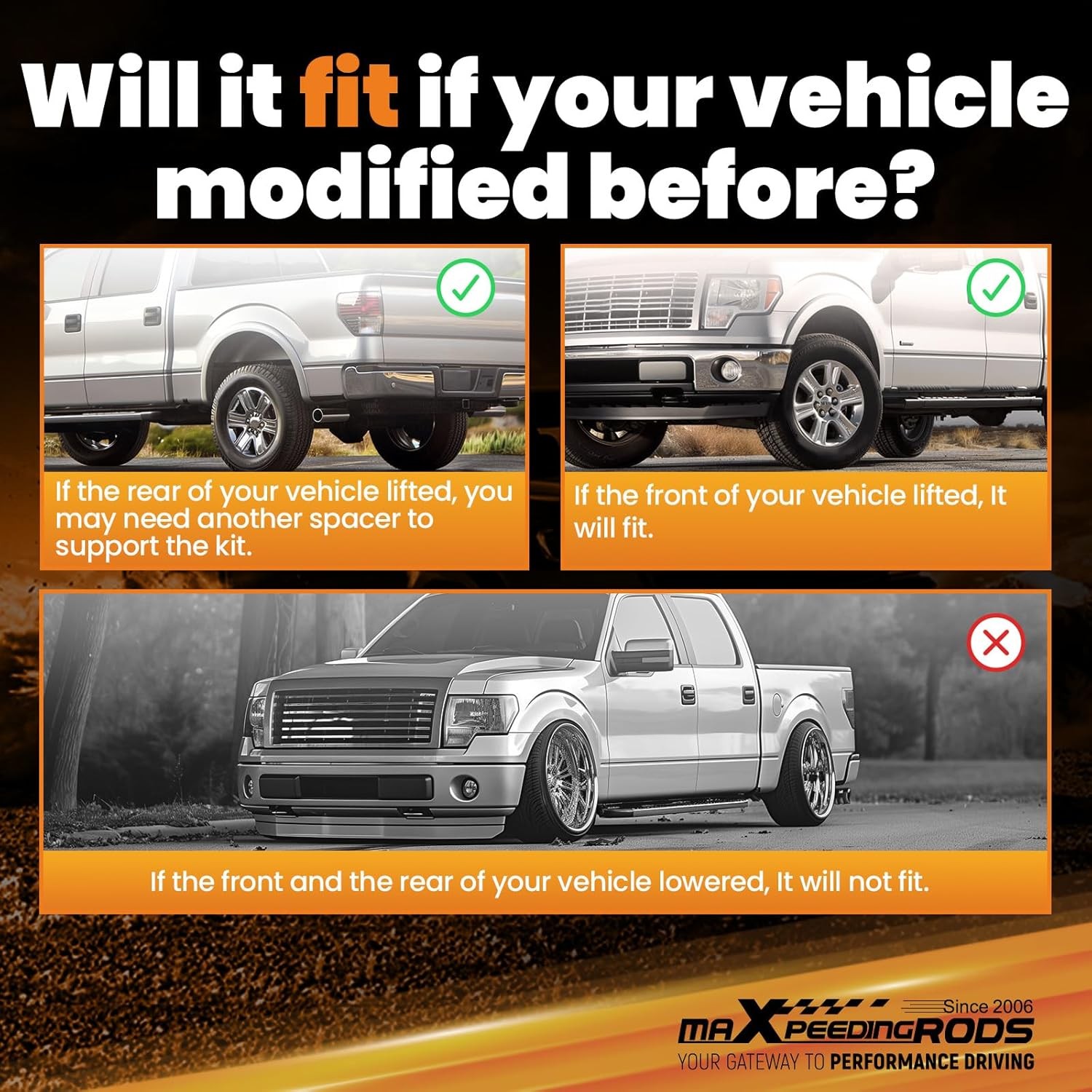 maXpeedingrods 5000 lbs Rear Air Suspension Bags Kit for Ford F-250 F-350 2011-2