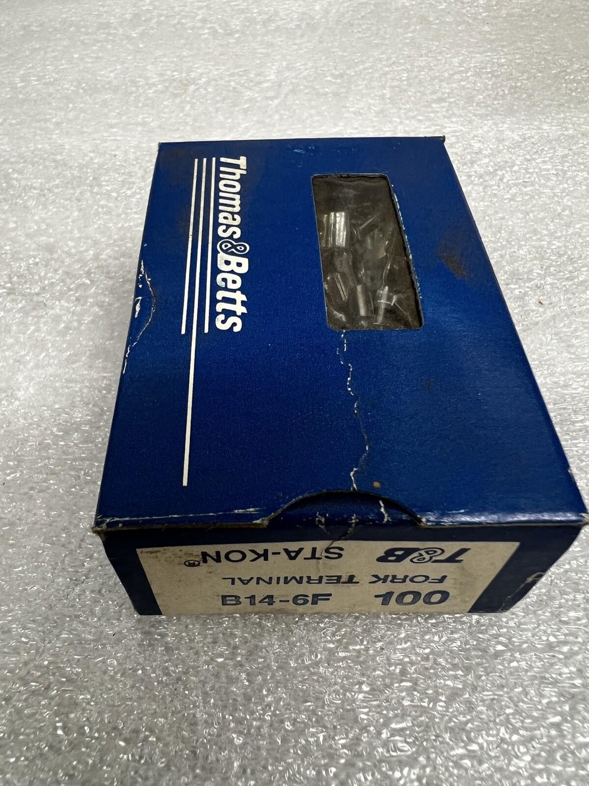 Thomas & Betts Sta-Kon B14-6F 18-14 Awg Non-Insulated Fork Terminal #6 Pk100