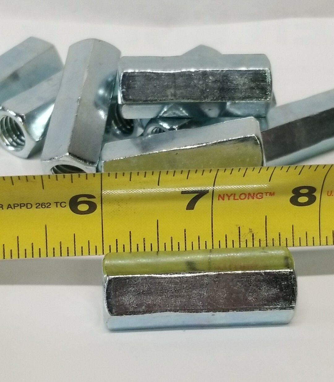 7/16-14 x 1-3/4″ (5/8″ Wide), (10) COUPLING Nut, Zinc Finish. Shipped Fast.