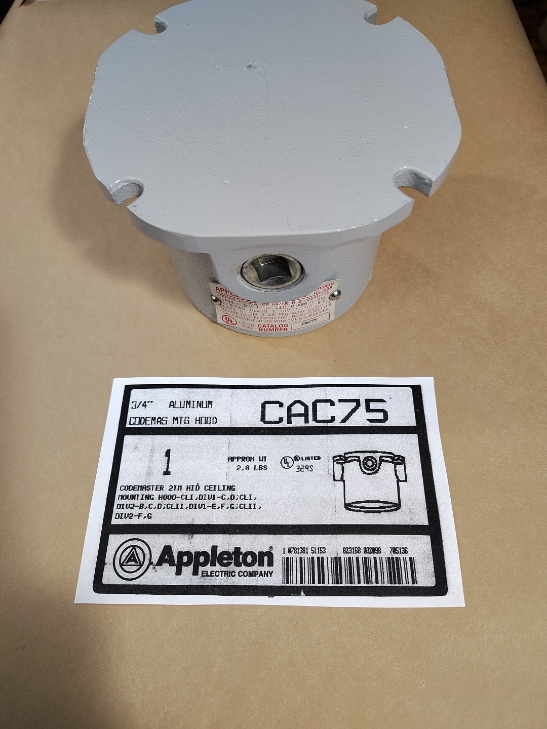 Appleton CAC75 ¾” Aluminum Codemas MTG Hood Codemaster 2TM HID Ceiling Mount