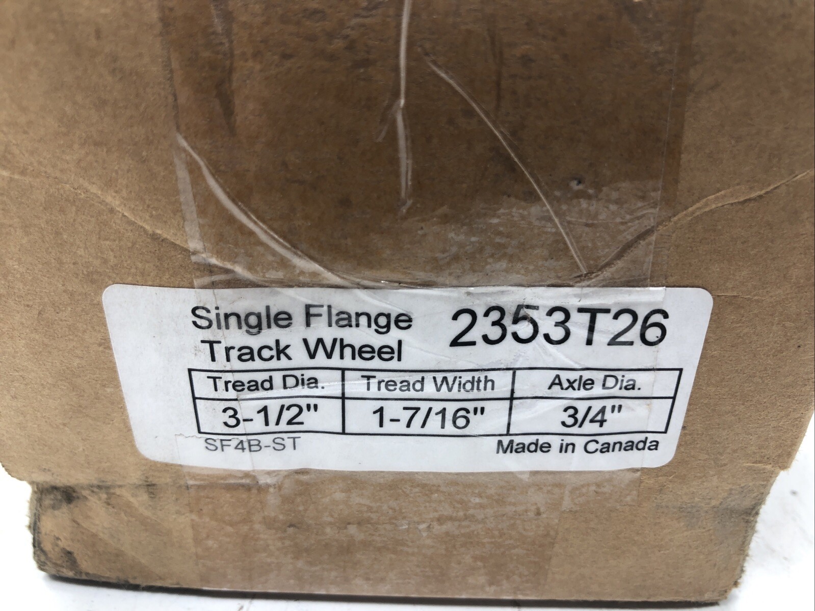 McMaster-Carr 2353T26 Single Flange Track wheel