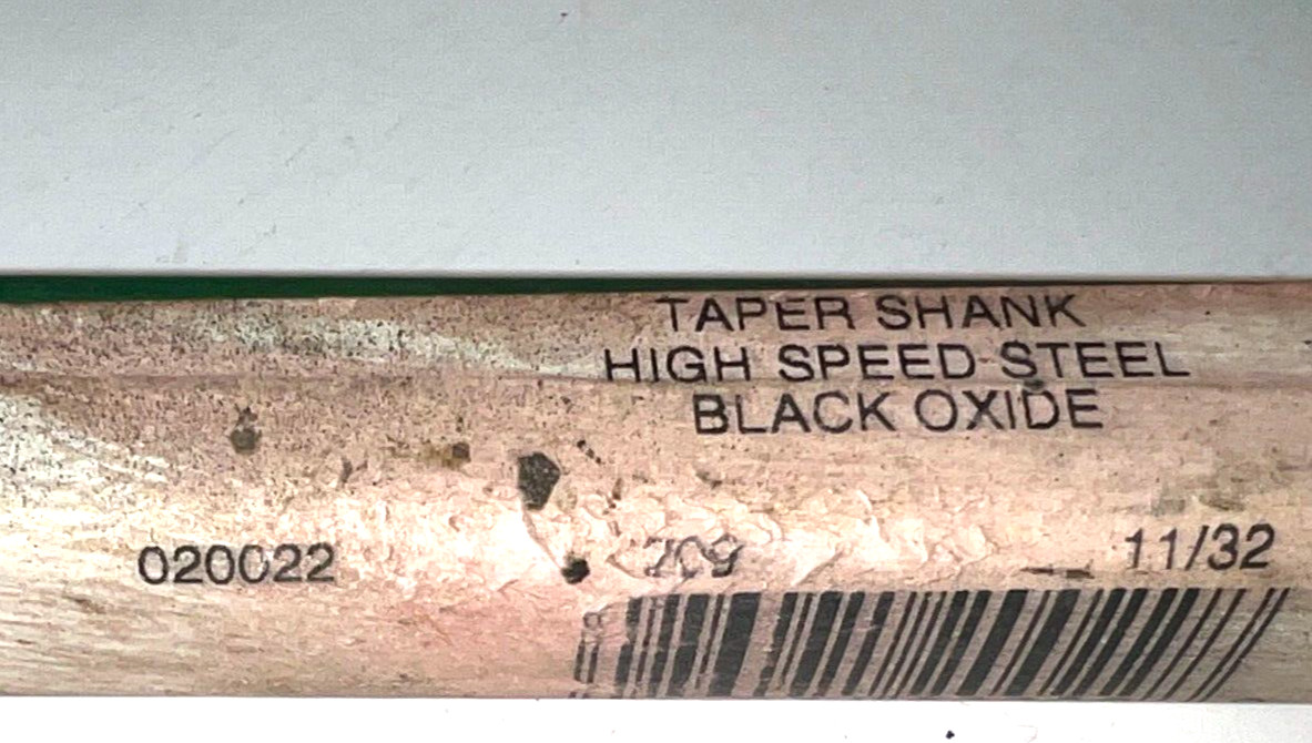 PRECISION TWIST TAPERED SHANK DRILL BIT 020022 1MT 11/32″ CUT LOT OF 2**