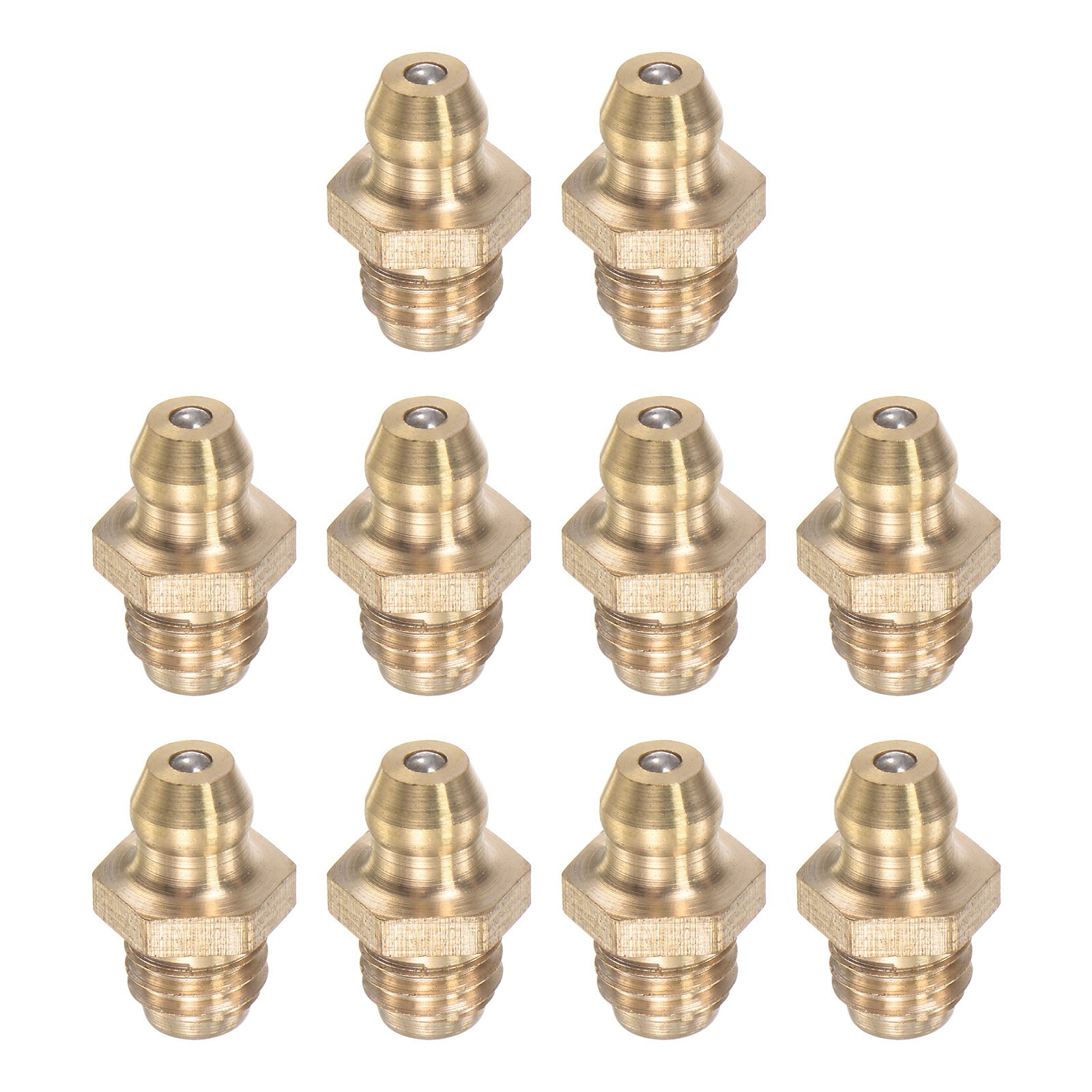 Brass Straight Hydraulic Grease Fitting Accessories M8 x 1.25mm Thread 10PACK