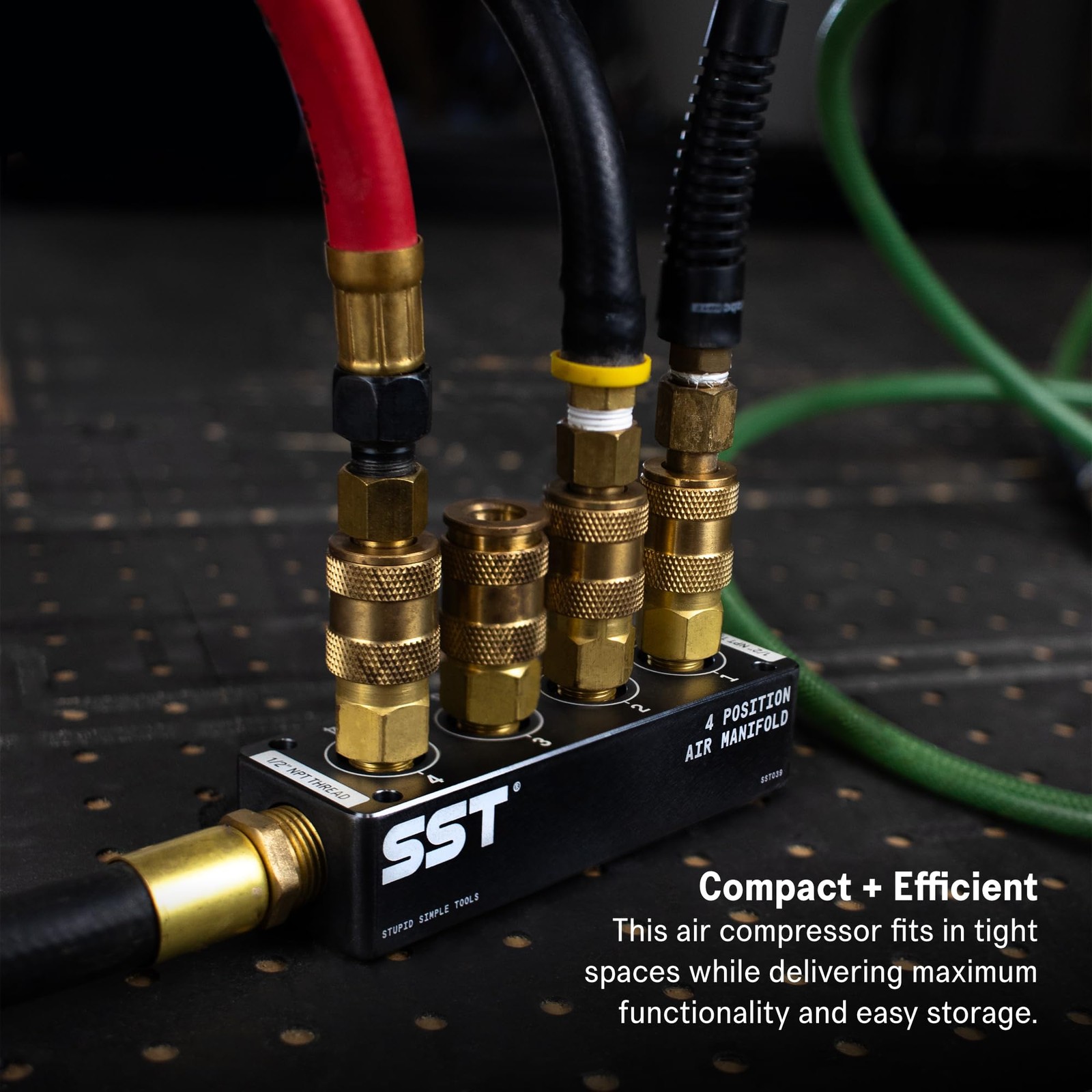 SST Air Manifold 1/2 NPT Inlet 1/4 NPT Outlet 2 Position MultiPort Tool