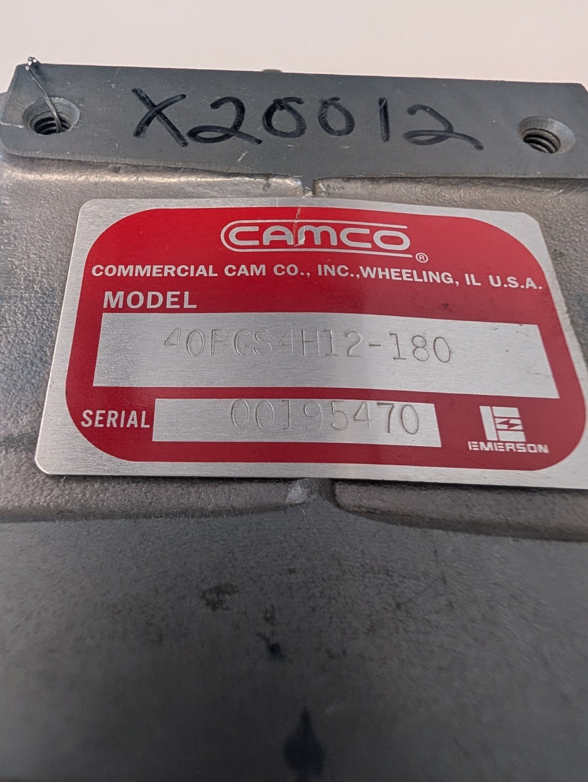CAMCO 40RGS4H12-180 Parallel Index Drive Right Angle Gear Reducer 180° Motion