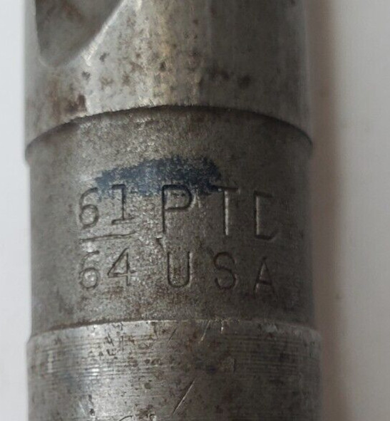 PTD 61/64″ USA TAPERED SHANK DRILL BIT 2 FLUTE 10-1/4″ OAL 5-3/4″ LOC