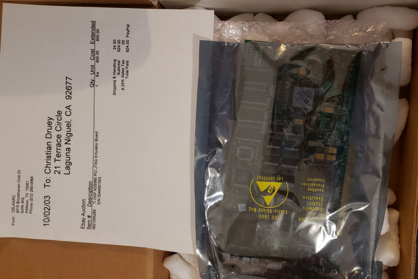 NEW NOS 2003 Texas Instruments DSP XDS560 PCI JTAG Emulator Board SN#0244001003