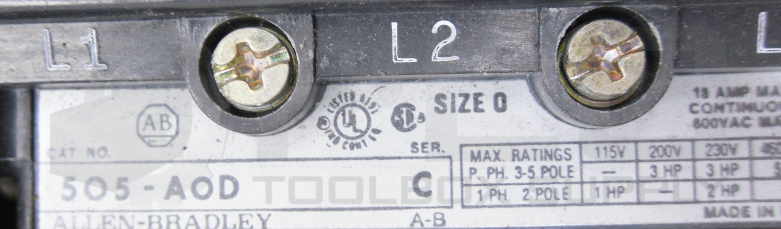 ALLEN BRADLEY 505-AOD /C W/ CB236 W/ W27 W28 42185-800-01 40410-326-52 595-A02