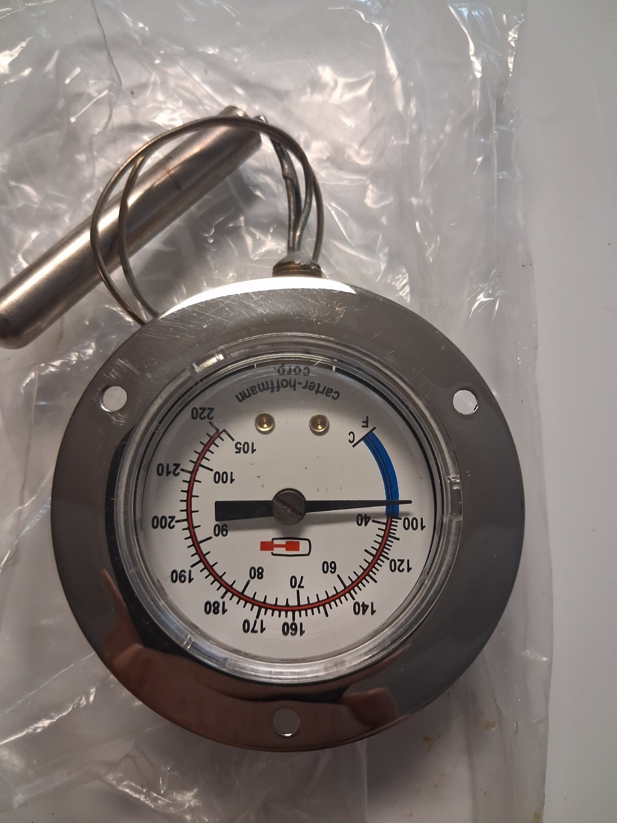 Carter Hoffmann Equivalent Temperature Gauge 20-220°F NEW No Box