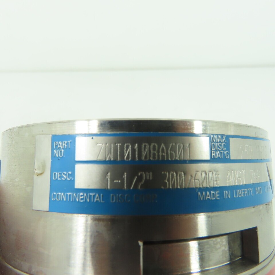 Continental Disk ZWI0108A601 1-1/2″ Rupture Disc 250PSIG 300/600# ANSI ZAP