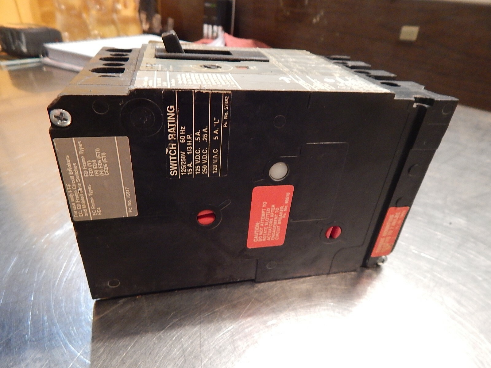 ITE Siemens ED63A050 600VAC 250VDC 50A 3-Pole Circuit Breaker A02ED628