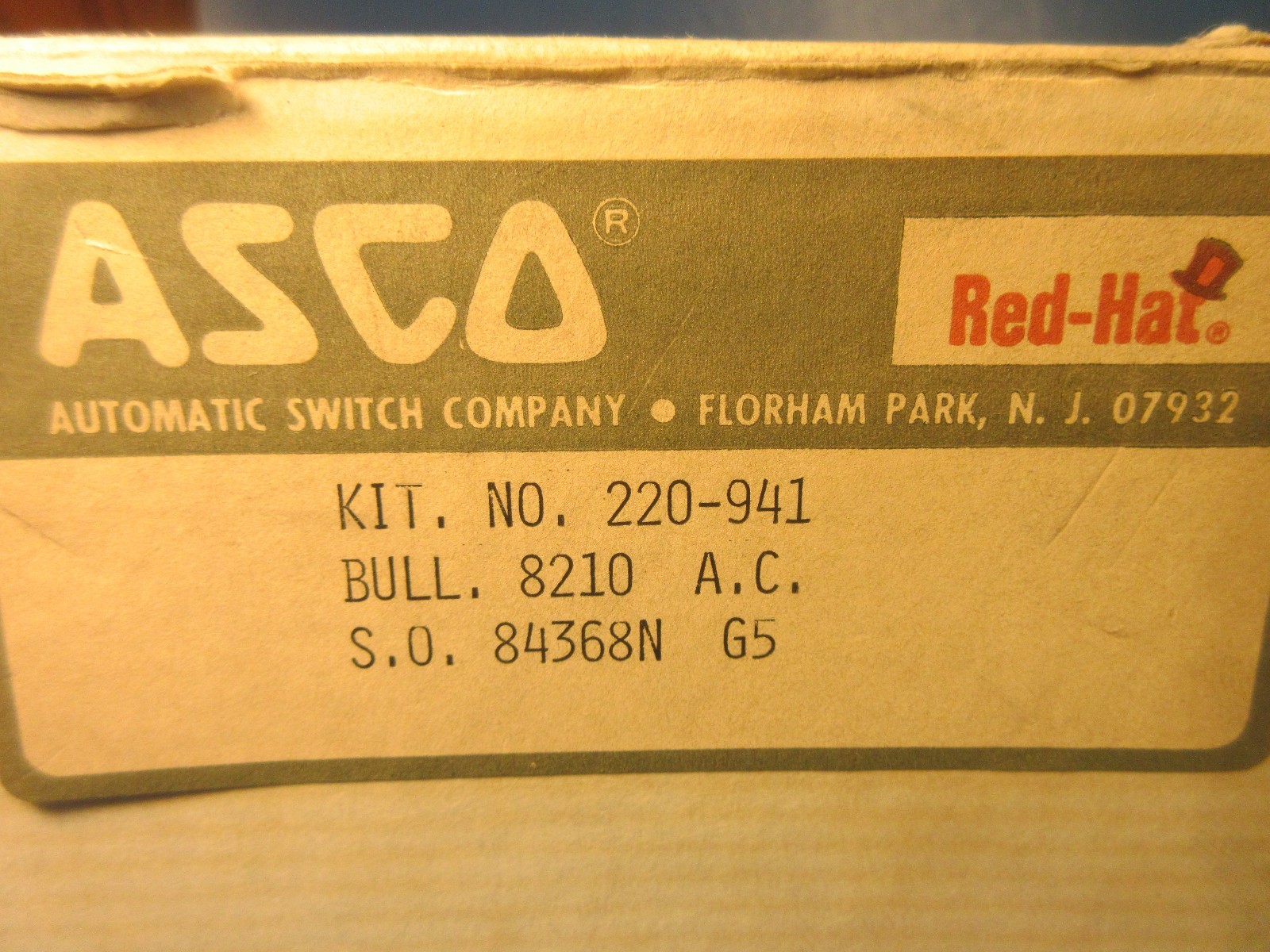 ASCO 220-941 Rebuild Repair Service Spare Parts Kit (Bulletin 8210 AC)
