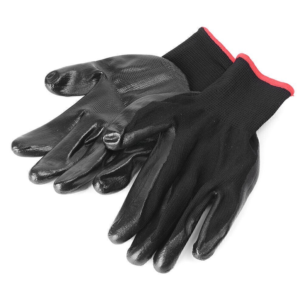12 Pairs Nylon PU Safety Coating Working Gloves Builders Grip Palm Protective