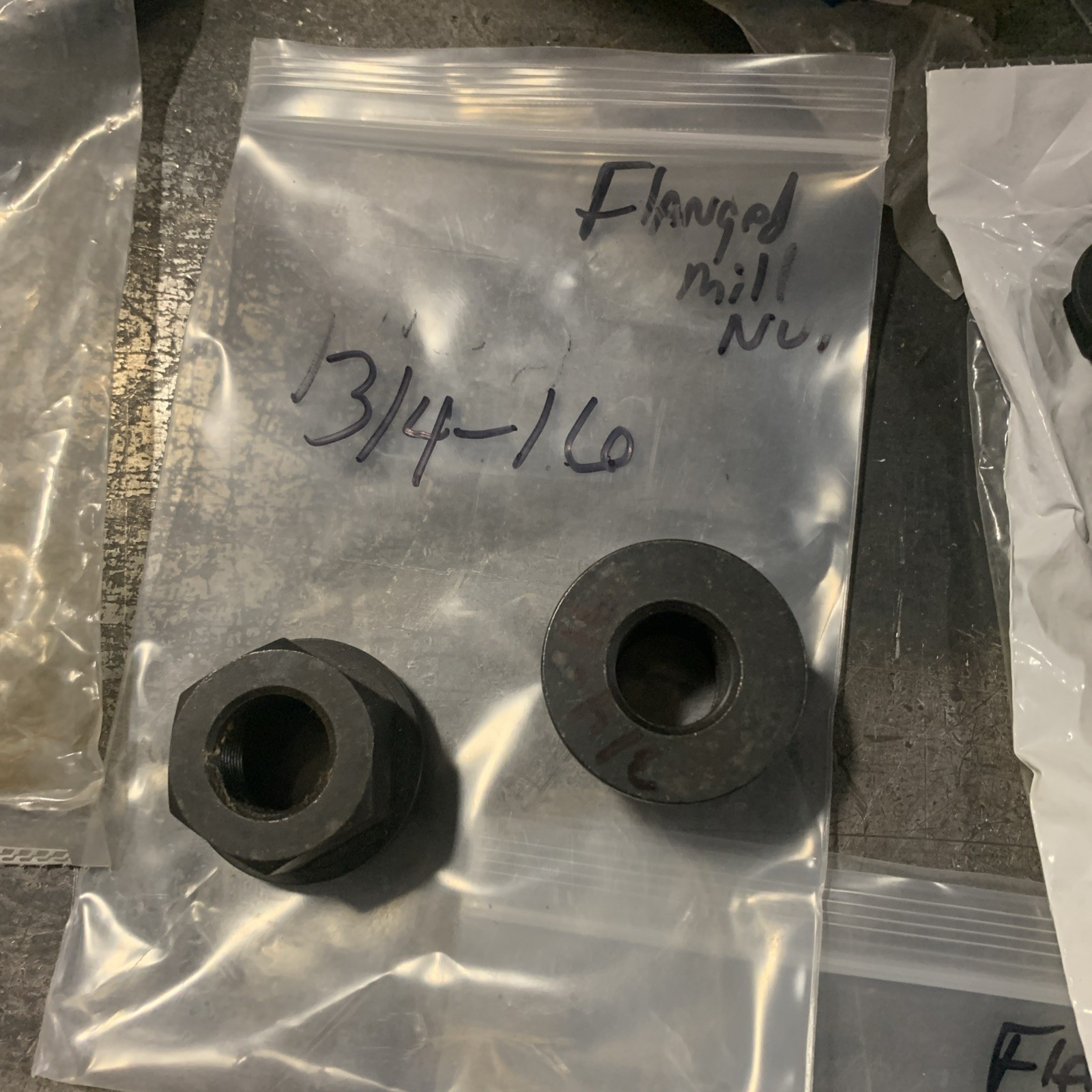Flanged Mill Nut Assortment Lot. 3/8,7-16,1/2,3/4,7/8 & 1”