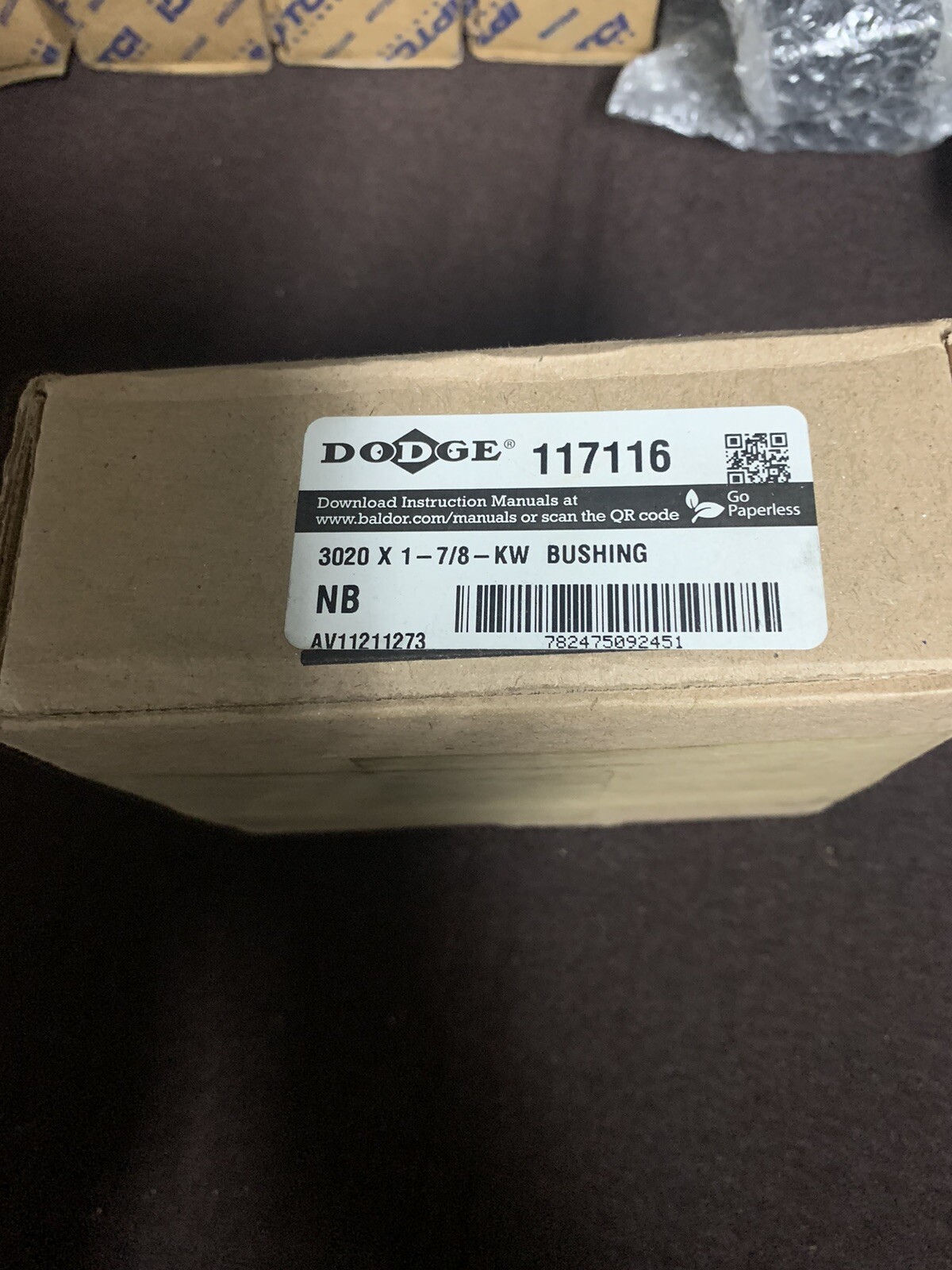 Dodge 117116 Taper-Lock Bushing W/KW 3020 1-7/8