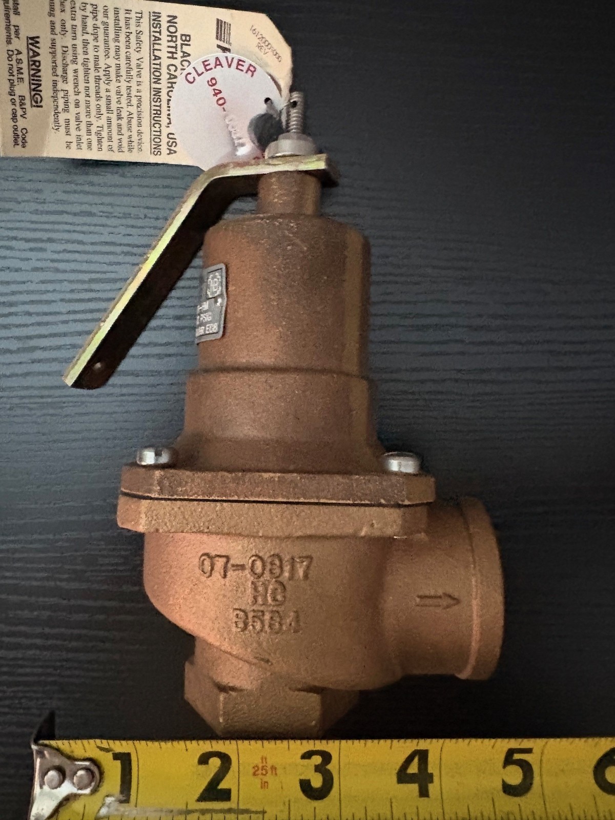 Kunkle Safety Relief Valve 2,789,000 BTU/HR 60 PSI 1″ X 1-1/4″ 537-E01-HM