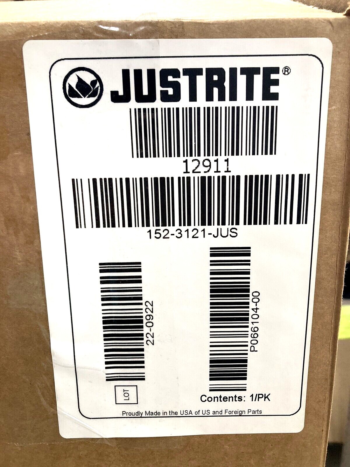 New Justrite 12911 20L High Density Polyethylene Carboy Demijohn With 120 MM Cap