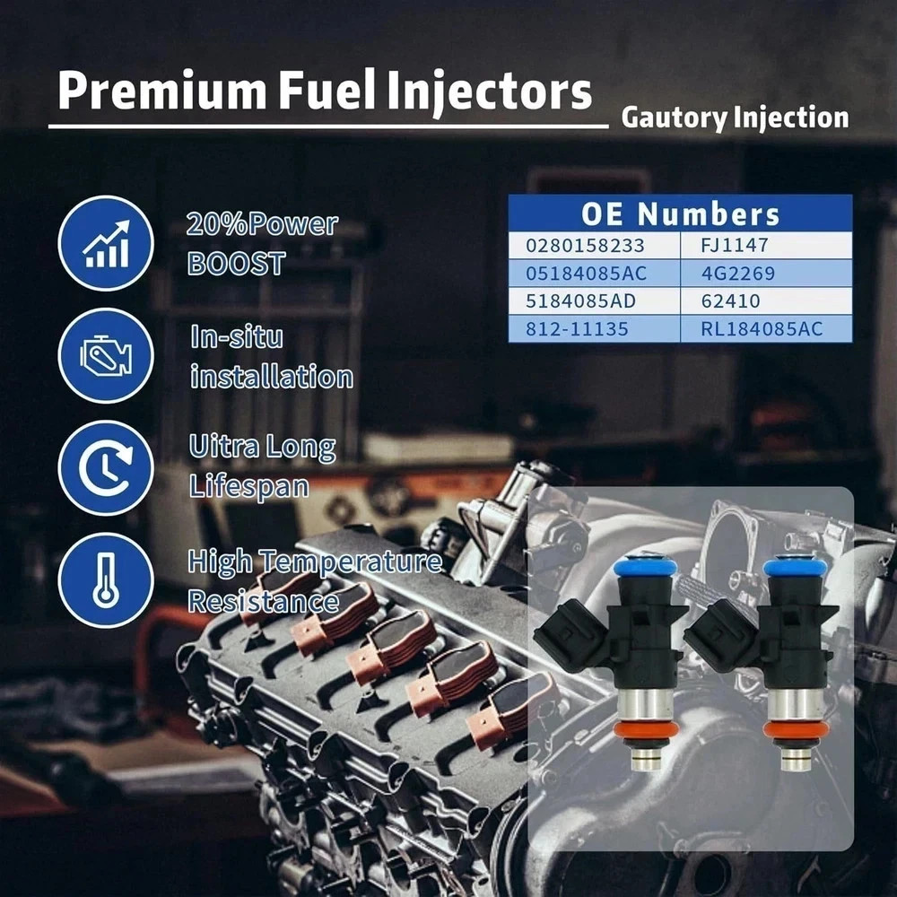 6 PCS New GENUINE MOPAR FUEL Injectors WRANGLER Challenger 3.6L 5184085AC