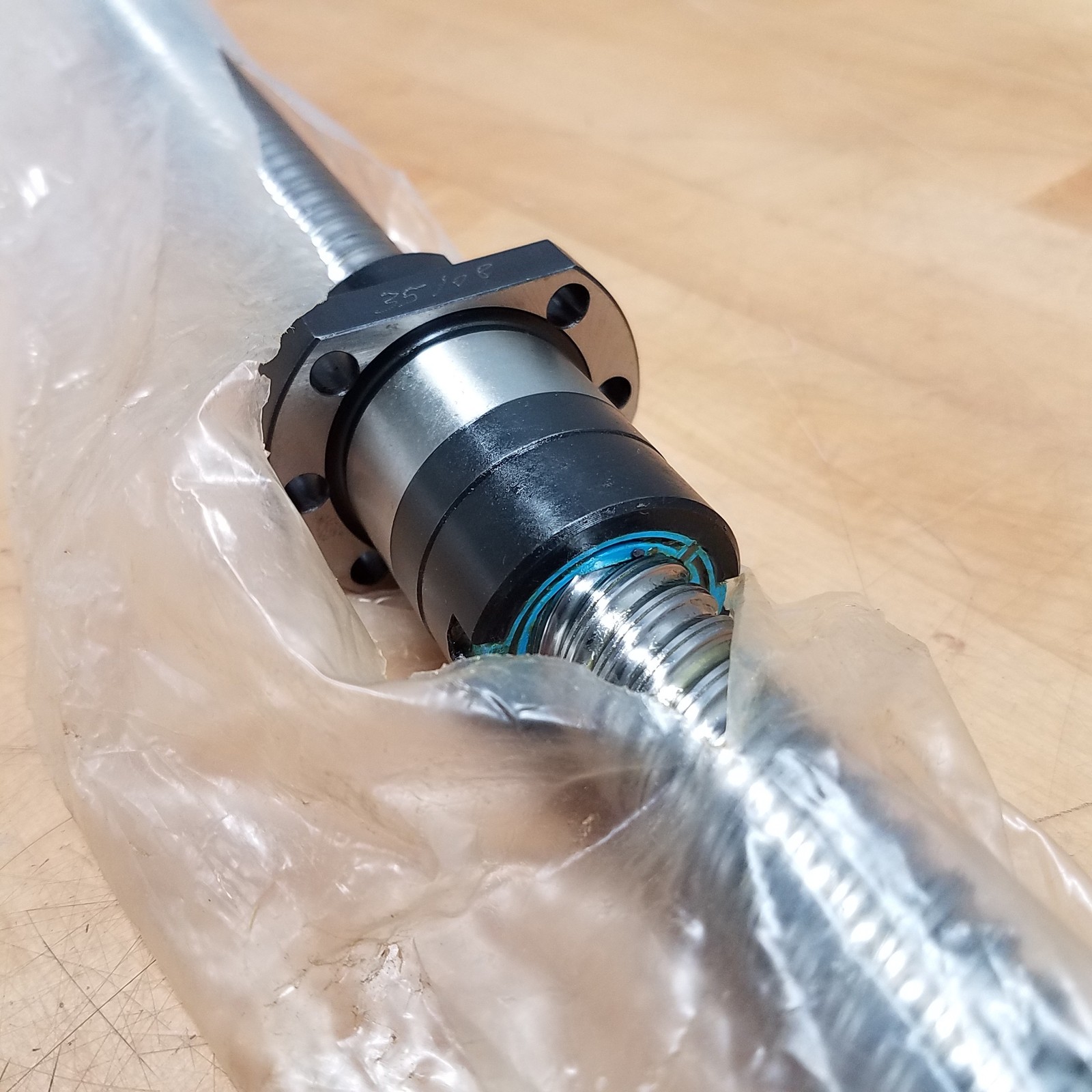 HIWIN S089434-1 014 Ball Screw Gear W/ ~1098mm Spindle, Nut Dia. 40mm,71.5mm L