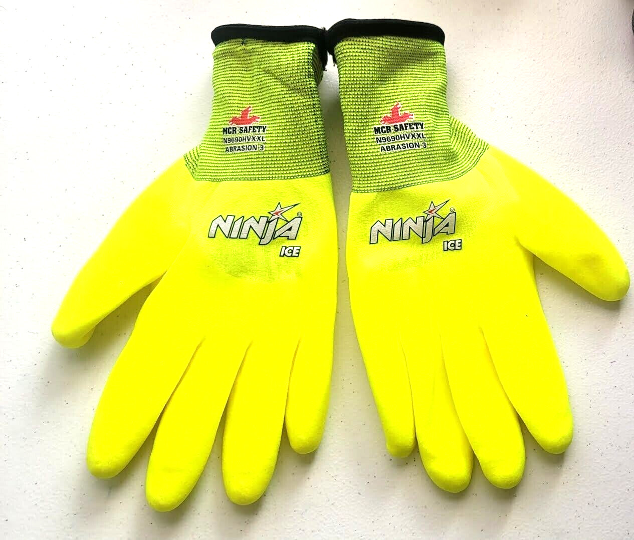 1 Pair MCR Safety N9690HVXXL Coated XXL Gloves High Visibility Yellow Free Ship!