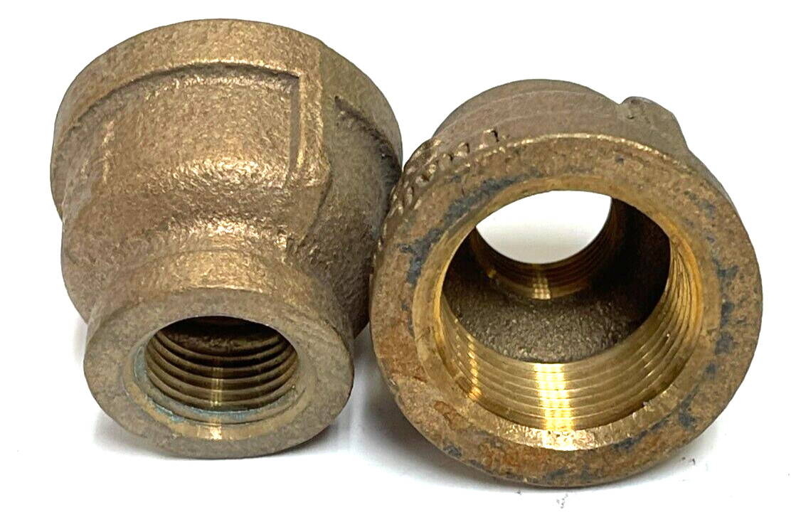 MERIT BRASS 3/4″ X 3/8″ BRASS BELL HOUSE REDUCER COUPLING *LOT OF 2*
