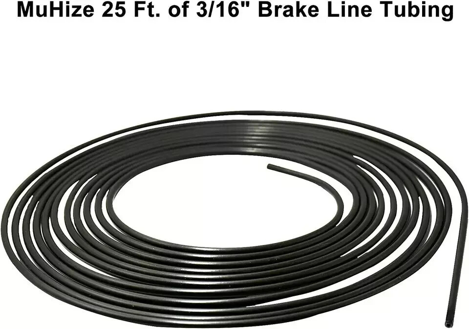 Muhize 3/16 Brake Line Tubing Kit – Upgraded 25 Ft. of Flexible Pvf-Coated Steel