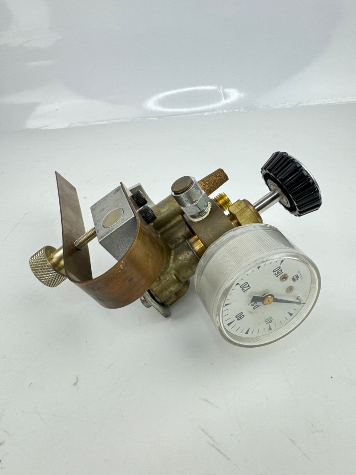 Hoke Valve With Meter 0-160psi Stamped 6NG With Copper Leaf Spring