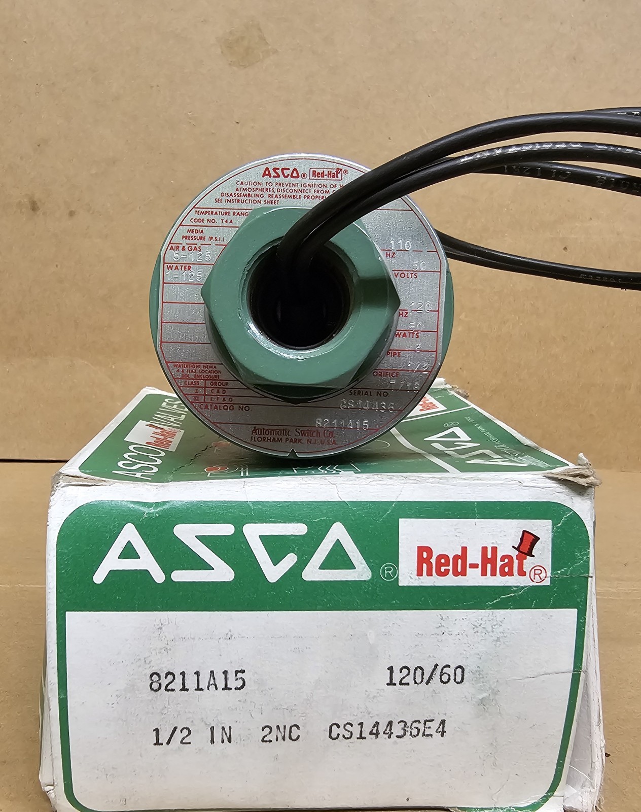 ASCO RED-HAT 8211A15 SOLENOID VALVE 1/2″