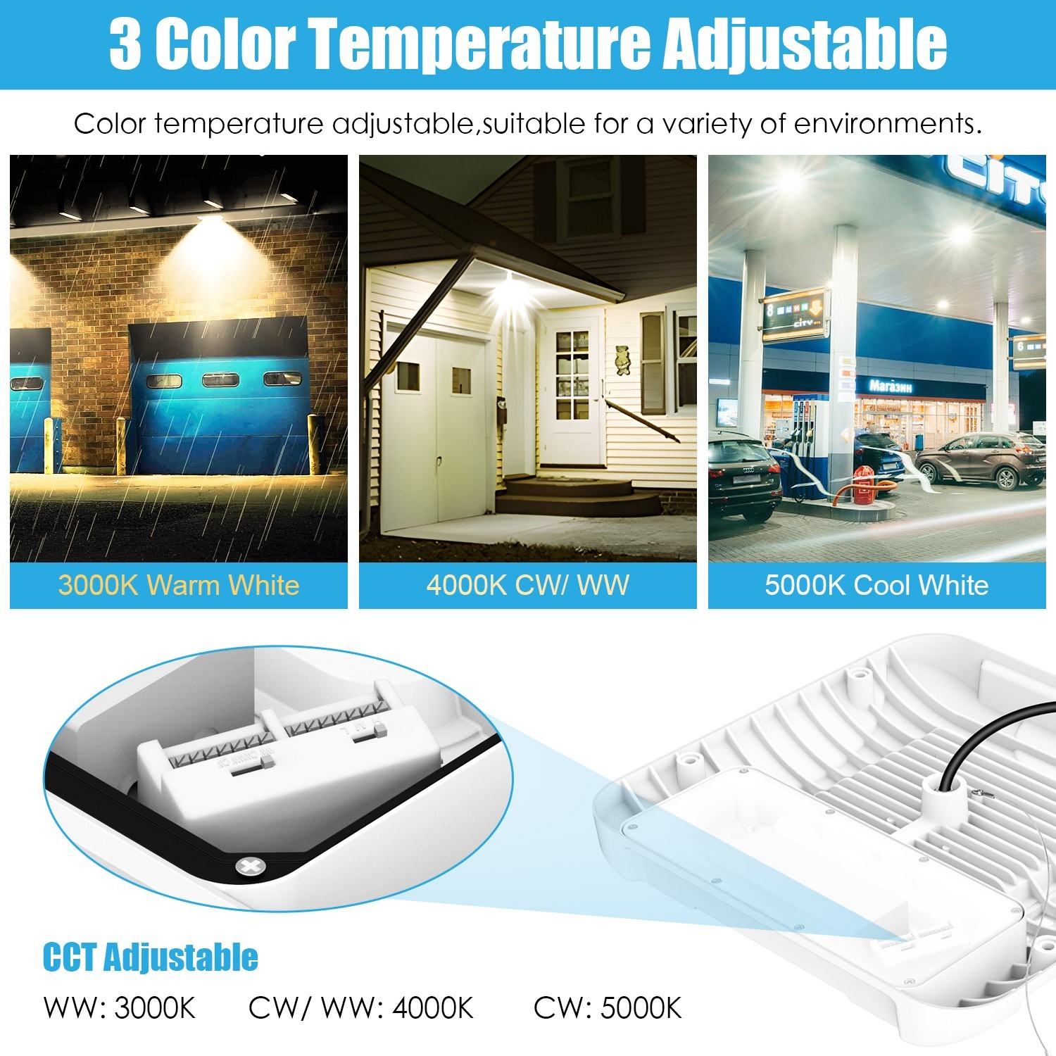 150W LED Canopy Light Dusk to Dawn Parking Lot Gas Station Lamp 21000LM IP65 ETL