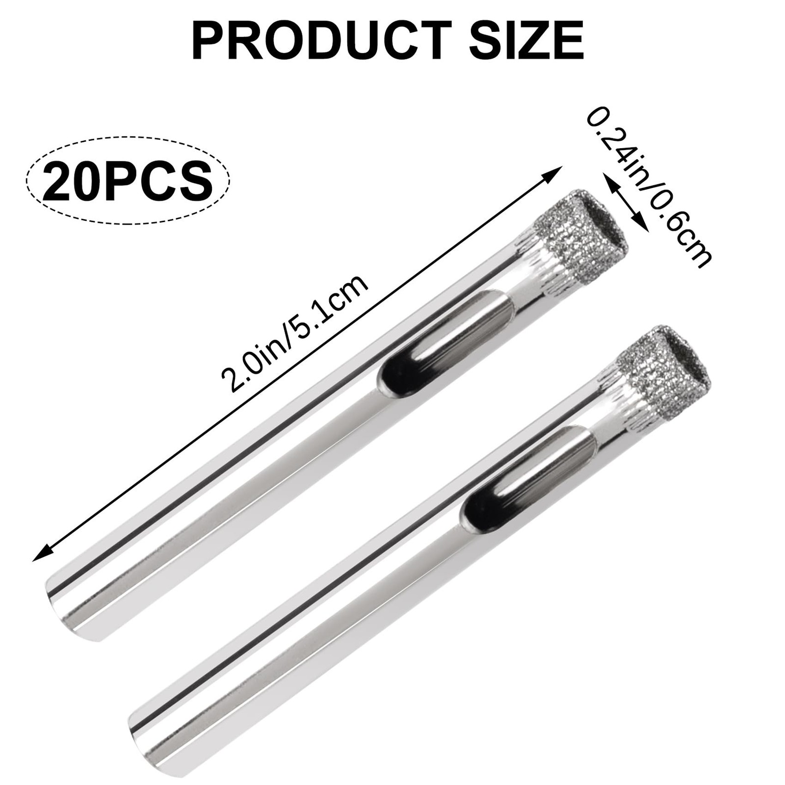 OIIKI 20 Pack Diamond Drill Bit Set, 6mm (1/4inch) Small Diamond Hole Saw Kit…